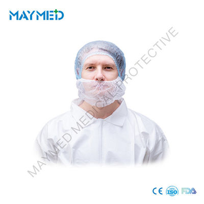 White Non Woven PP Elastic Loop Disposable Beard Covers Guard