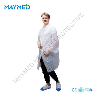 120*75cm PE Plastic Visitor Coat With Buttons And Hood