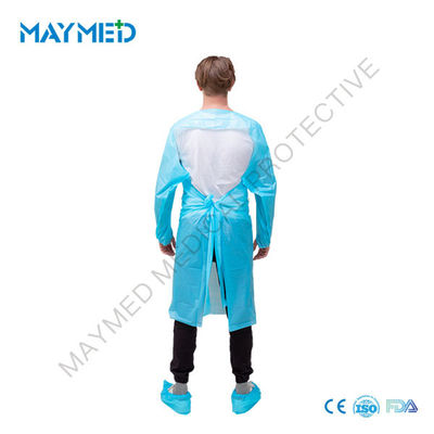 Apron Style Thumbs Up Isolation Disposable CPE Gown
