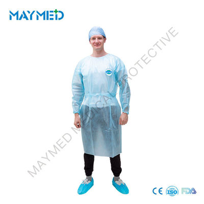 Blue Disposable Medical PP PE Isolation Gown