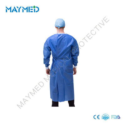 Hospital Blue Disposable Surgical Gowns With Knitted Cuffs waterproof and anti virus