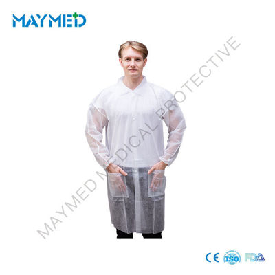 Nonwoven Disposable Lab Coats With Buttons And Pockets