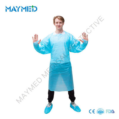 AAMI PB70 Level 3 Blue Nonwoven CPE Open Back Disposable Surgical Gowns with thumb loop ISO13485