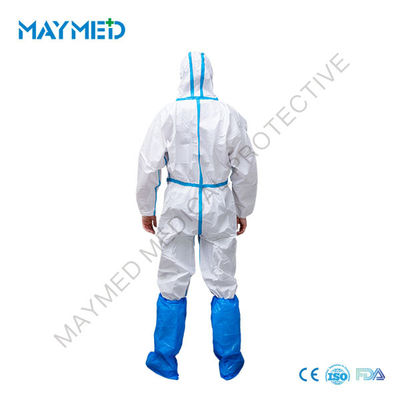 ISO 13485 Type 4 5 6 Disposable PPE Work Protective Jumpsuit With Sealed Seam