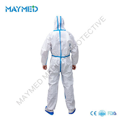 Type 4 5 6 Chemical Resistant Disposable Protective Coveralls 65gsm