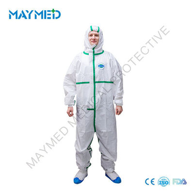 Type 4 5 6 Chemical Resistant Disposable Protective Coveralls 65gsm