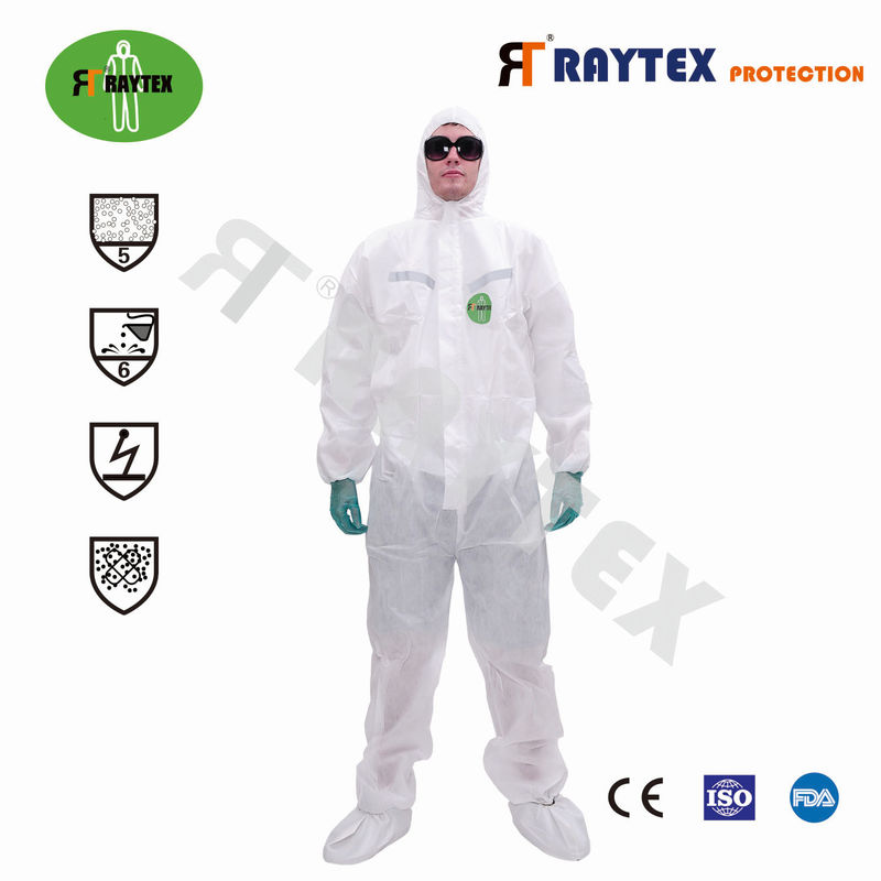 Type 5/6 Disposable Microporous Medical Coverall with SMS Back Design breathable confortable soft