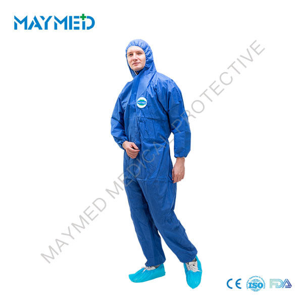 Type 5 6 Disposable Non Woven SMS Fire Retardant Disposable Coveralls EN14126 EN1149