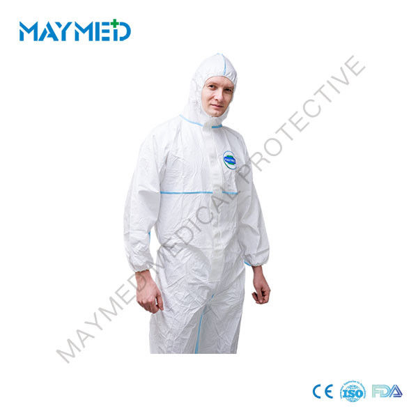 Anti Static Disposable Microporous Garments Biological With Hood Type 4/5/6 EN14126