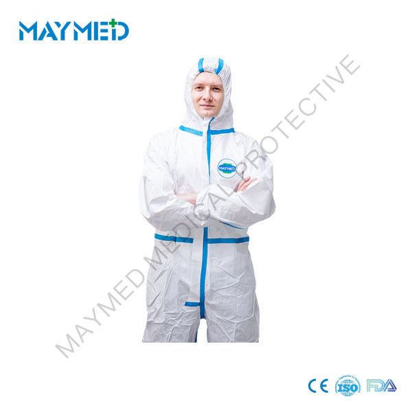 Unisex Full Body Protection Nonwoven Disposable Safety Coveralls